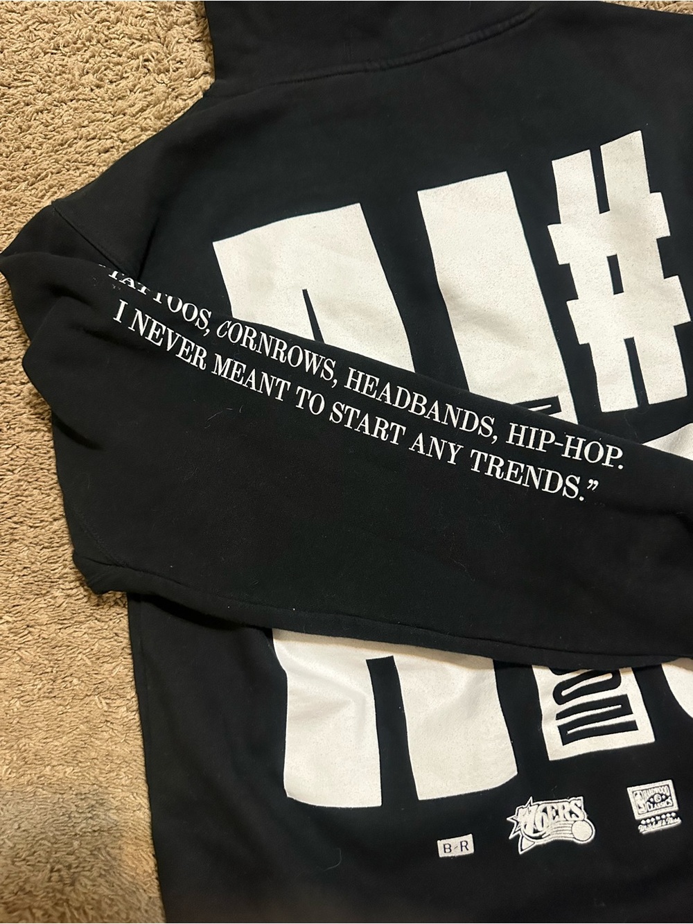 Vintage NBA Allen Iverson “triple black” hoodie 00s size medium - Picture 4 of 10